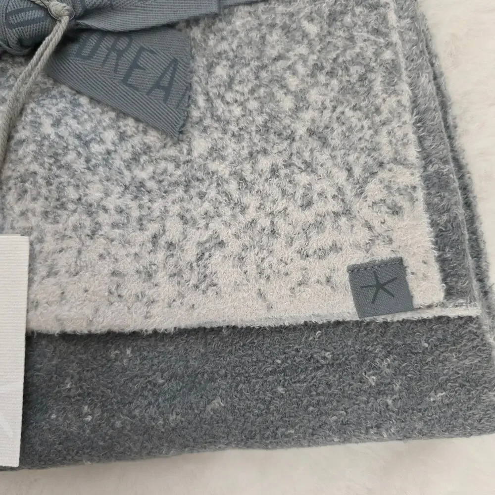 Barefoot Dreams CozyChic Lite Confetti Scarf Beanie Set Smokey Green Gray NWT